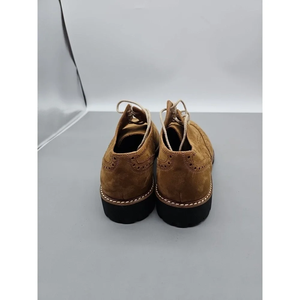 Mike Konos  Made in Italy Tan Suede Wingtip Oxford Shoes Sz 11.5 New